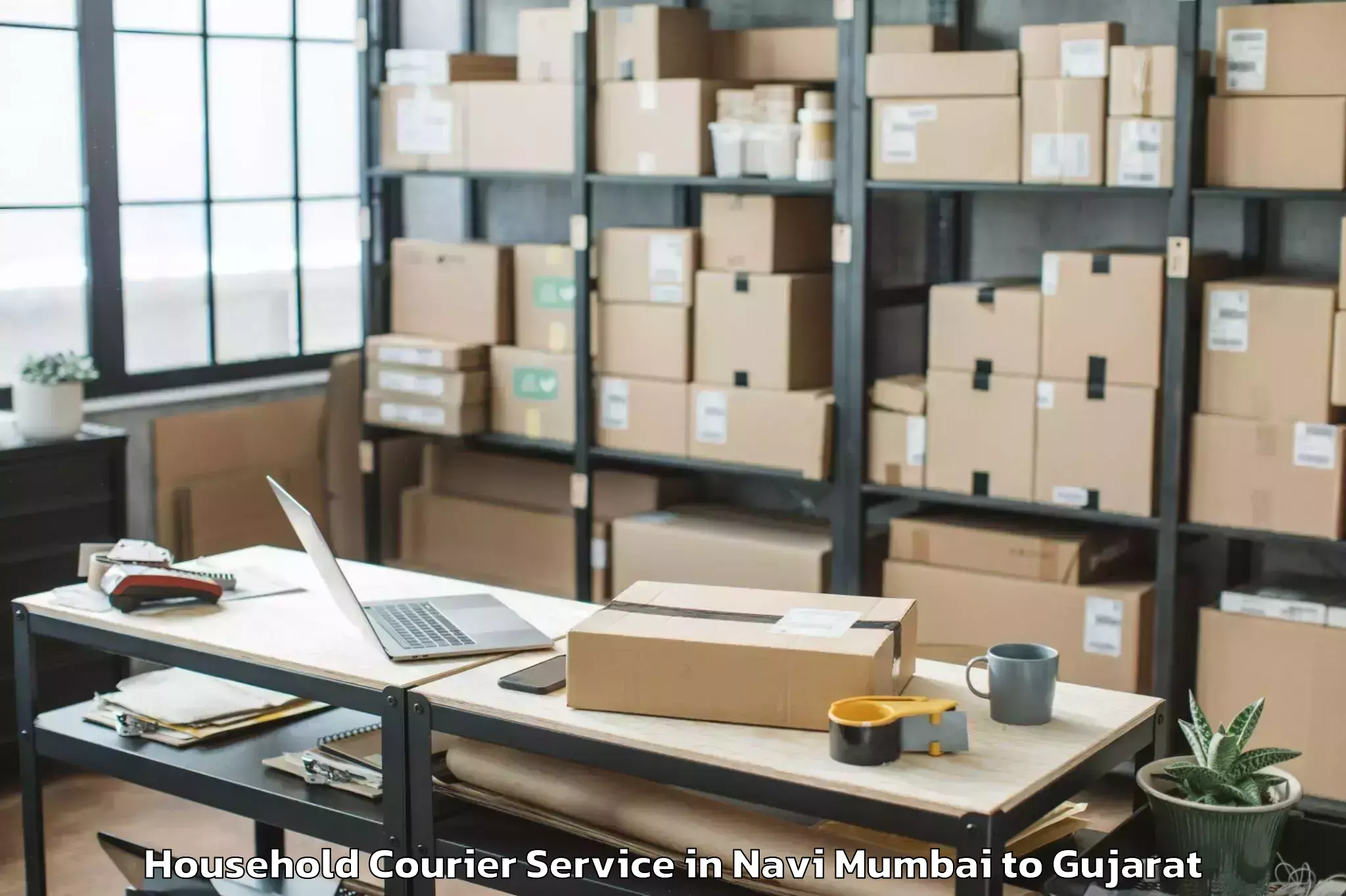 Get Navi Mumbai to Botad Household Courier